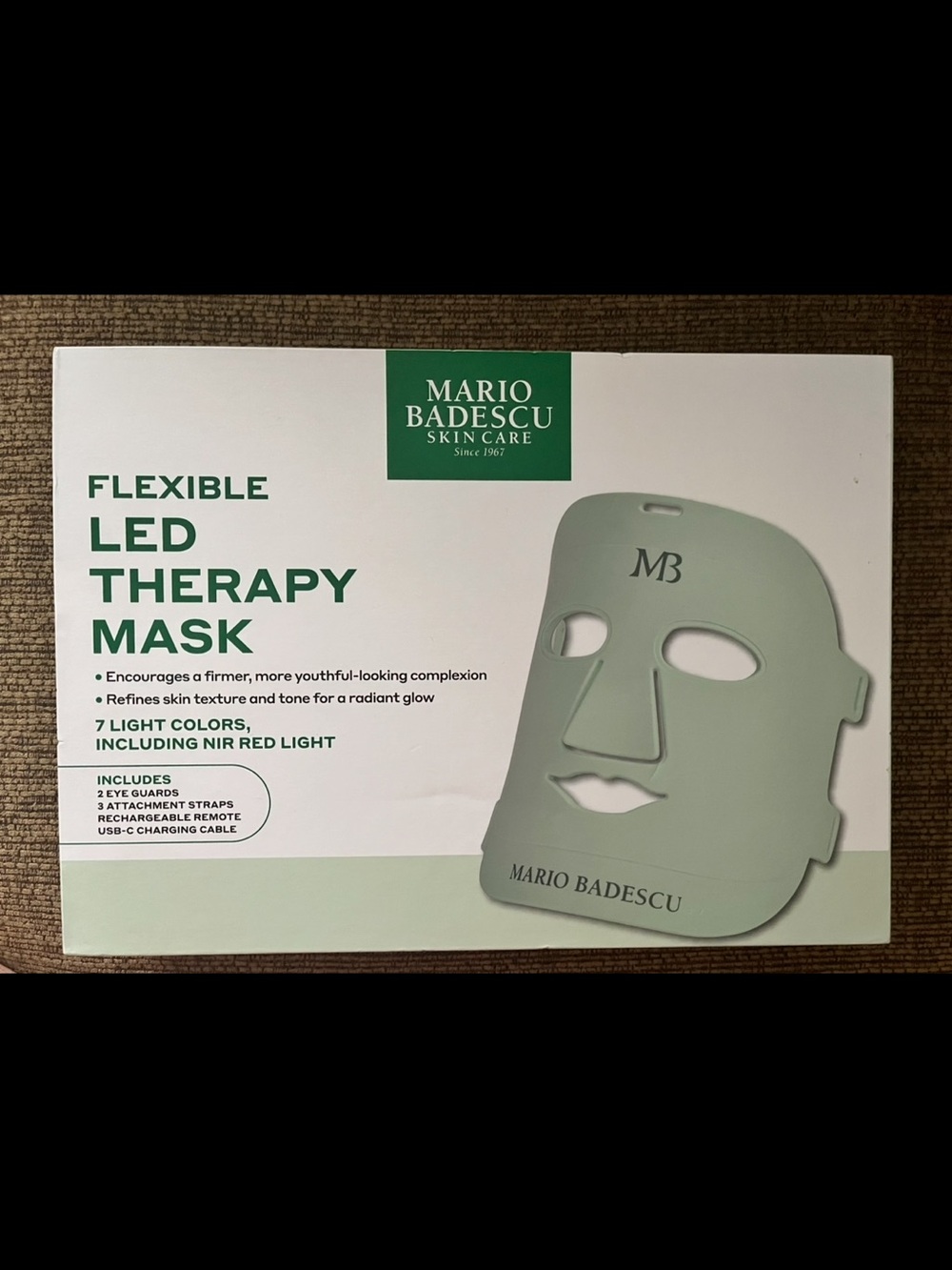Mario Badescu LED Therapy Mask - Sage Green Instruction Panel